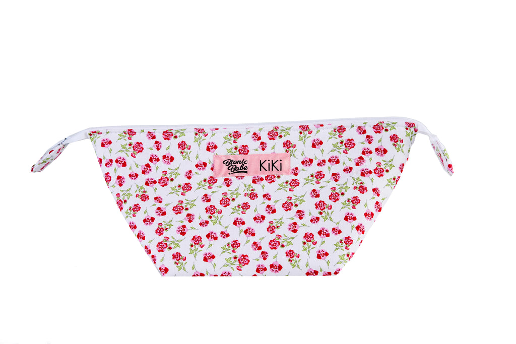 PINK AND RED FLORAL MAKE-UP BAG